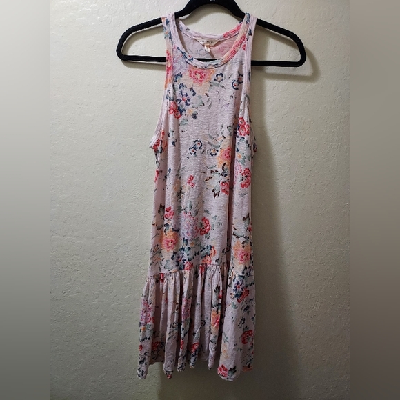 Rebecca Taylor Pink Floral Ruffled Drop Waist Dress - Picture 3 of 6